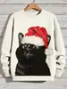 Suéter Quente de Natal Transfronteiriço com Padrão 3D do Papai Noel Hugh Estampa Digital Quente Pulôver Gola Redonda Suéter Masculino