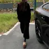 Conjunto de suéter casual de moda nuevo para otoño e invierno, grueso, extragrande, transfronterizo, para mujer, conjunto de dos piezas de punto holgado con pantalones de pierna ancha para mujer