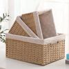 Cesta de almacenamiento de ratán, cesta de almacenamiento para dormitorio, sala de estar, ropa, juguetes, cesta tejida, dormitorio, escritorio, cesta de almacenamiento de cosméticos