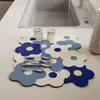 Tapete Drenante de Tierra de Diatomeas Flor de Macaron, Tapete Absorbente Irregular Estilo Ins para Cocina, Tapete Antideslizante para Mesa, Control de Agua para Vajilla