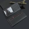 Billetera de hombre larga para múltiples tarjetas con cremallera interior, billetera de negocios de color sólido delgada, comercio exterior transfronterizo, clip de belleza de moda de pu
