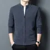 490g 100% Lana Pura Engrosada Chaqueta Suéter de Lana de Negocios para Hombre 2026 Otoño/Invierno Cuello Alto Cálido Cárdigan para Hombre