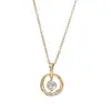 Nuevo Collar Estilo Coreano Otoño e Invierno para Mujer, Zirconio Redondo Dulce, Colgante Cuadrado de Diamante Inteligente, Cadena para Clavícula con Temperamento Lindo Venta al por Mayor