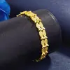 Yihua Único Criativo Dupla Fileira Coração Peixe Duplo Pulseira Cobre Banhado a Ouro Dupla Fileira Peixe Pulseira Corrente de Relógio Venda Direta da Fábrica