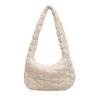 Bolsa transversal de grande capacidade, nova bolsa plissada, de cor sólida, para mulheres, moderna, casual, portátil, de ombro