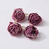 Rosa artificial con borde ardiente, estilo retro, cabeza de flor de alta gama, decoración de boda, bricolaje, juego de disparos de flores de pared