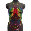 2026 Cadena Corporal de Cuerpo de Cuentas de Colores Nuevos Halter Top Ropa Exterior de Mujer de Moda Transfronteriza Europea y Americana Aliexpress