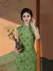 Vestido Largo de Verano de Alta Gama con Cuello Alto de Moda, Nuevo Cheongsam Mejorado de Estilo Chino, Vestido Elegante Degradado Modelo ZX P0491