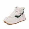 Zapatos Blancos de Caña Alta de Cuero Genuino para Mujer Otoño e Invierno 2025 Nuevos de Moda Ins Zapatos tipo 'Daddy' para Mujer Forrados de Felpa Casual Deportivos Zapatos Forrest Gump