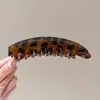 Pasador de Banana con Estampado de Leopardo Retro Pinza Vertical Elegante para Mujeres con Cola de Caballo Alta en la Parte Posterior de la Cabeza para Mostrar Volumen del Cabello Tocado Pinza Retorcida