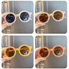 Novos Óculos de Sol Macaron Dinamarquês Matte Óculos de Sol Infantis Trendy Round Frame Vintage Óculos Mocha