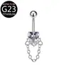 Comercio Electrónico Transfronterizo Mayorista F136 Forma de Corazón G23 Circonita Cadena Anillo de Ombligo Colorido Joyería para Piercing
