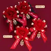 Ramillete de Boda Padrino Novio Novia Juego Completo Familia Padres Dama de Honor Simulación Boutonniere Flor de Mano Suministros para Boda