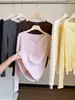 Cardigan de Tricô Canelado com Decote V Novo Outono 2026 para Mulheres, Simples e Estiloso, Corte Justo, Adequado como Blusa de Camada Base