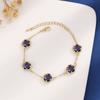 Suministro transfronterizo de nueva pulsera de flores de cinco pétalos con circonitas de colores con microincrustaciones para mujer, moda europea y americana, joyería de tendencia con trébol de cinco hojas