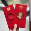 Adesivos de Telefone de Ouro Puro 999 para o Festival da Primavera, Artesanato em Metal de Envelope Vermelho de Alta Qualidade, Presentes para Reunião Anual