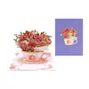 Nuevas Tarjetas de Felicitación Florales para el Día de San Valentín, Tarjetas de Felicitación 3D Fragantes, Regalos de Bendición de Cumpleaños, Tarjetas Plegables, Venta al por Mayor de Fabricantes