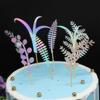 Simulación árbol frutal hoja verde escena de pasto adornos para pastel dinosaurio accesorios para hornear cocotero plug-in de cumpleaños al por mayor