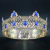 Vintage barroco rei coroa headwear high-end luxo noiva coroa liga diamante grande coroa redonda dos homens