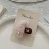 Presilhas de Cabelo Infantis Rosa Suave Estilo Coreano, Presilhas Doces de Tecido com Desenhos para Franja, Elásticos de Cabelo Amigáveis para Cabelos de Bebê para Meninas
