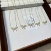 Nuevo Collar Estilo Chino Chapado en Oro con Pedrería, Lazo Princesa Fugitiva, Colgante Brillante Vintage de Lujo Ligero para Niña, Directo de Fábrica