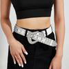 Novo Cinto de Diamantes Japonês e Coreano Estilo Europeu e Americano Estilo Punk Rebites Cinto de Strass Cinto Hip-Hop Estilo Motociclista Venda Direta da Fábrica