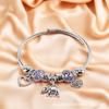 Pulsera Panjia Acero Inoxidable Acero de Titanio Pulsera Pulsera Aleación con Goteo de Aceite Cristal Cuentas de Agujero Grande Colgante de Cisne DIY Pulsera de Mano