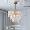 Lustre de Vidro Francês Vintage Estilo Americano Luz Luxo Sala de Estar Quarto Sala de Jantar Escritório Creme Pérola Cristal Lustre Proteção para os Olhos