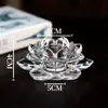 Portavelas de Cristal Transparente Chino Portavelas de Loto Lámpara de Loto Velas Románticas Lámpara de Buda Lámpara de Mantequilla Lámpara