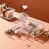 Caja de Almacenamiento Transparente de Acrílico de Cuatro Capas a Prueba de Polvo Tipo Cajón Multifuncional Organizador de Cosméticos Gafas Almacenamiento en Huecos