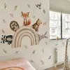 Br4571M Acuarela Mascota Linda Arcoíris Pegatinas de Pared Habitación de Bebé Habitación Infantil Zorro Erizo Oso Pegatinas Decorativas Cálidas