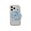Goma para el pelo creativa estilo coreano con diamantes brillantes, adecuada para funda de teléfono Apple 17 Pro Max, soporte magnético lindo para iPhone 16, 15