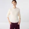 Nova coleção outono e inverno: suéter feminino de cashmere puro, moletom trançado, suéter grosso e quente, camada base de caimento solto e modelador, suéter de tricô