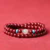 Pulsera Original de Cinabrio Puro Arena Púrpura Dorada Auténtica Arena Roja Imperial Anillo Sencillo Pulsera de Buena Suerte Pulsera para Mujer Lote Suelto Auténtico
