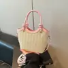 Bolso tote de estilo coreano, alta calidad, gran capacidad, nuevo bolso de hombro de paja 2026, bolso simple para debajo del brazo