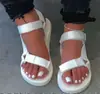 Zapatos Romanos Planos con Velcro para Mujer Talla Grande Exportación 35-414243 Talla Grande