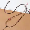 Fio para Colar Fino Feminino Cordão de Couro Encerado 1mm para Pingente de Jade Cristal Âmbar Atacado