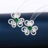 Pendientes de aguja de plata s925 con microincrustaciones de circonitas, estilo lujoso y ligero, para mujer, estilo floral, elegantes y de alta calidad para combinar a diario.
