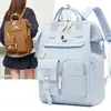 Mochila Simples Color Sólida Japonesa com Múltiplos Bolsos para Mães com Crianças Armazenamento em Camadas para Passeios e Saídas Mochila Versátil