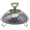 Nuevo acero inoxidable plegable vaporera para bollos rellenos al vapor canasta de frutas de 11 pulgadas canasta de almacenamiento para el hogar fabricante de utensilios de cocina en stock