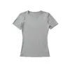 8701-26 Verão Estilo Coreano Slim Fit Gola Redonda Liso Básico Manga Curta Suéter Camiseta Camada Base