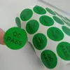 Etiqueta de inspección de calidad aprobada QCpass etiqueta QC PASS pegatina redonda verde de 20 mm