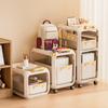 Estante de almacenamiento Cesta de escritorio móvil Carrito doméstico Estante de almacenamiento Bolsa de almacenamiento Artefacto con polea Estante de almacenamiento