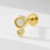 Pendientes de Plata de Ley 925 con Incrustaciones de Diamantes Geométricos Aobao Cabeza Plana Rosca Perforación Corporal Aurícula Joyería de Moda Transfronteriza Europea y Americana Ins