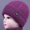 Nuevos Sombreros de Invierno para Mujeres de Mediana Edad y Mayores, Sombrero de Lana Cálido con Felpa para Abuela Señora Mayor, Sombrero de Punto Anti-Frío para Mamá