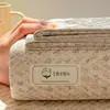 Sábana de cama de tela gruesa de algodón puro Clase A, cubierta de cama simple de lino de algodón tradicional para enfriar, juego de tres piezas