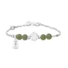Plata de Ley S925 Pulsera de la Suerte Flor de Loto Plata Quebrada Jade Hetian Joyería de Mano Estilo Nuevo 2026 Nicho de Lujo Ligero