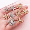 Kit de Materiales para Joyería DIY Hecho a Mano de Colgantes de Copo de Nieve Huecos con Pedrería de 8 Estilos Mixtos con un Toque de Lujo Ligero