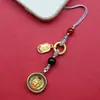 Pingente Thangka de Aço Titânio Dupla Face Estilo Xizang 1.5D Oito Guardiões Zodiacais Acessório para Chaveiro de Celular