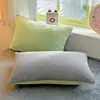 Funda de almohada de terciopelo de leche estilo blogger Ins, pieza única, invierno, engrosada, cálida, terciopelo de coral, funda versátil para núcleo de almohada, 48*74, artículo único